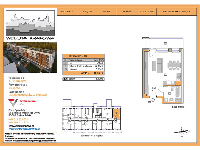 Mieszkanie w inwestycji Weduta Krakowa, symbol M2 » nportal.pl