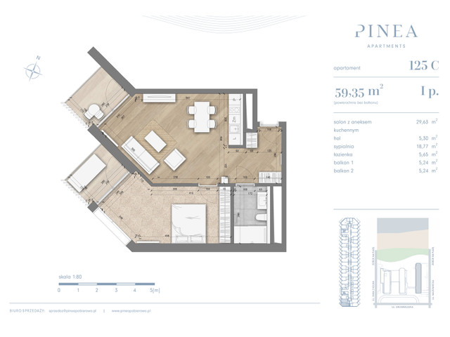 Mieszkanie w inwestycji PINEA Apartments | Apartamenty tuż pr..., budynek PINEA/ apartament tuż przy plaży, gotowy do odbioru, symbol 125 » nportal.pl