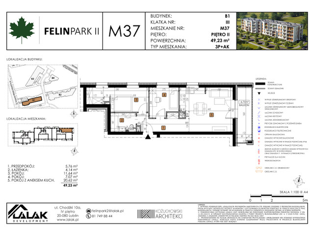 Mieszkanie w inwestycji Felin Park II, budynek Rezerwacja, symbol B1_M37/I » nportal.pl