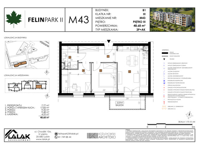 Mieszkanie w inwestycji Felin Park II, symbol B1_M43/I » nportal.pl