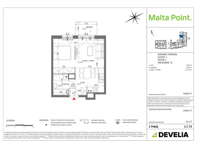 Mieszkanie w inwestycji Malta Point - Horizon i Zephir, symbol MP3-Horizon-LM-1C72 » nportal.pl
