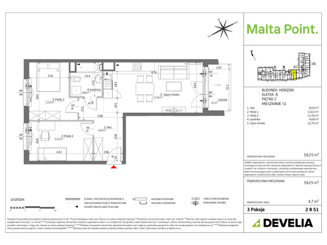 Mieszkanie w inwestycji Malta Point - Horizon i Zephir, symbol MP3-Horizon-LM-2B51 » nportal.pl
