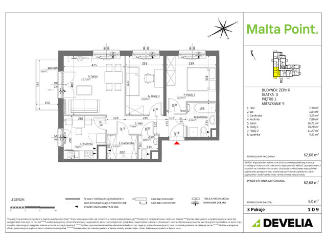 Mieszkanie w inwestycji Malta Point, symbol MP3-Zephir-LM-1D9 » nportal.pl