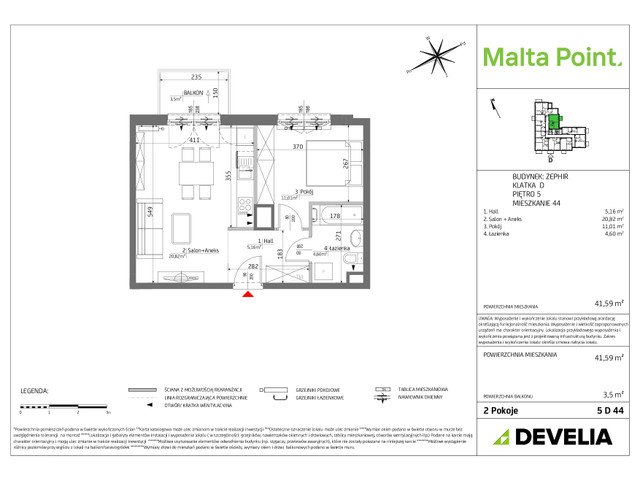 Mieszkanie w inwestycji Malta Point - Horizon i Zephir, symbol MP3-Zephir-LM-5D44 » nportal.pl