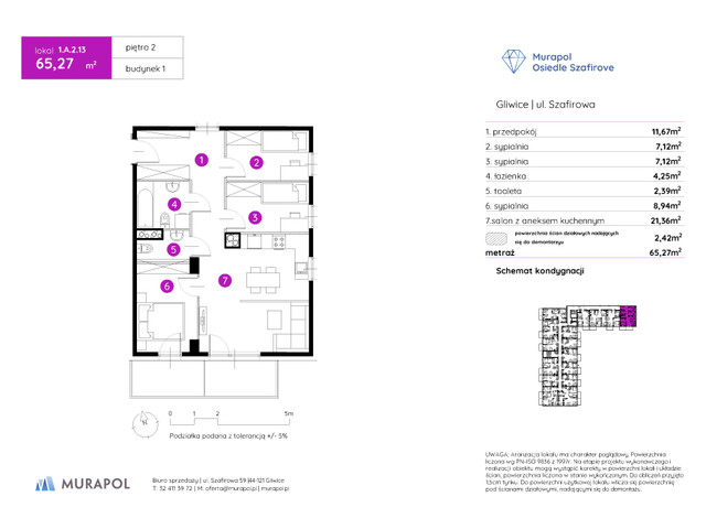 Mieszkanie w inwestycji Murapol Osiedle Szafirove, symbol 1.A.2.13 » nportal.pl