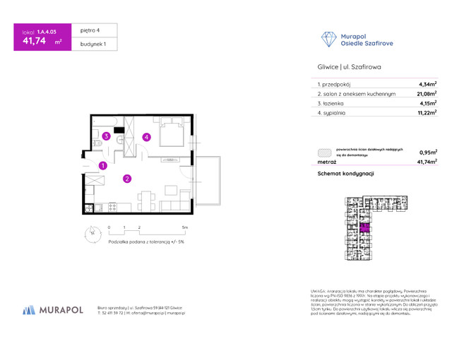 Mieszkanie w inwestycji Murapol Osiedle Szafirove, symbol 1.A.4.03 » nportal.pl