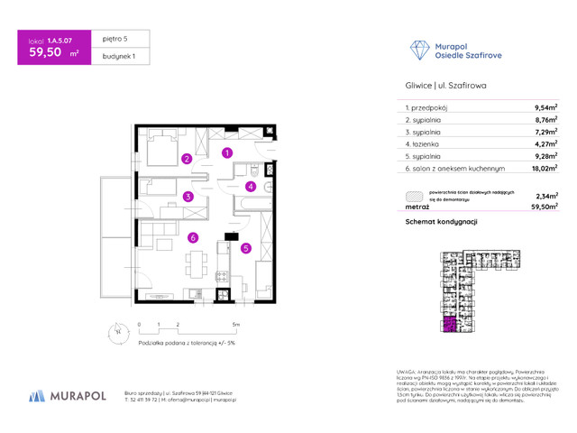 Mieszkanie w inwestycji Murapol Osiedle Szafirove, symbol 1.A.5.07 » nportal.pl