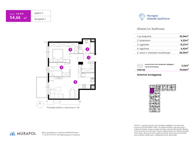 Mieszkanie w inwestycji Murapol Osiedle Szafirove, symbol 1.A.5.11 » nportal.pl