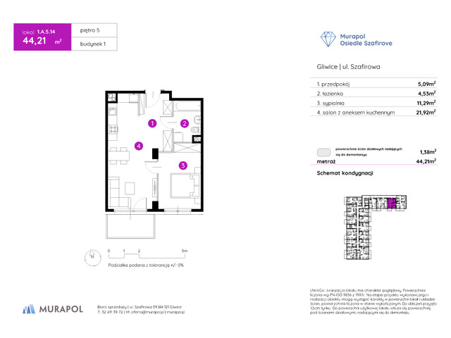 Mieszkanie w inwestycji Murapol Osiedle Szafirove, symbol 1.A.5.14 » nportal.pl
