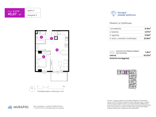 Mieszkanie w inwestycji Murapol Osiedle Szafirove, symbol 2.A.3.12 » nportal.pl