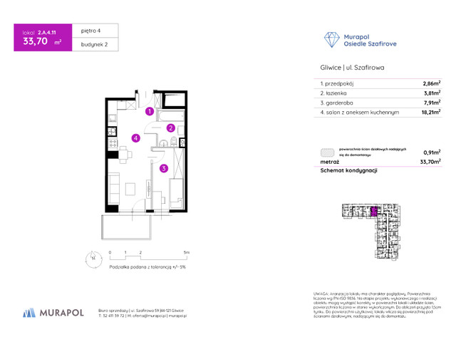 Mieszkanie w inwestycji Murapol Osiedle Szafirove, symbol 2.A.4.11 » nportal.pl