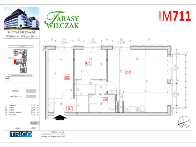 Mieszkanie w inwestycji Tarasy Wilczak ETAP IV, symbol 711 » nportal.pl