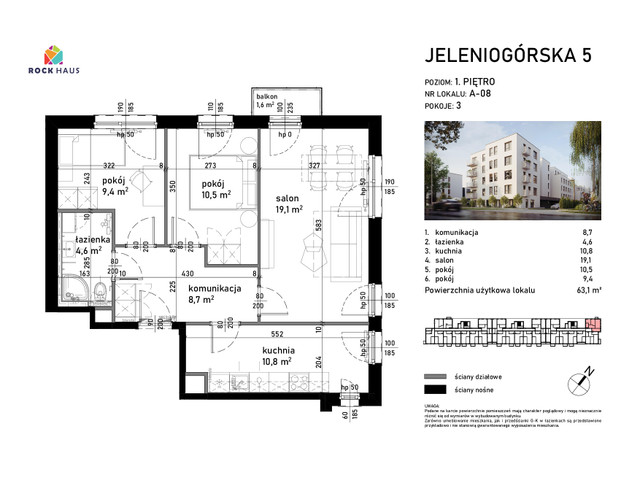 Mieszkanie w inwestycji Jeleniogórska 5, symbol A/08 » nportal.pl