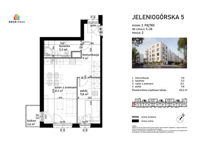 Mieszkanie w inwestycji Jeleniogórska 5, symbol C/26 » nportal.pl