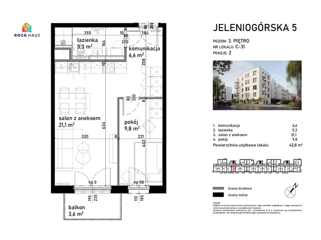 Mieszkanie w inwestycji Jeleniogórska 5, symbol C/31 » nportal.pl