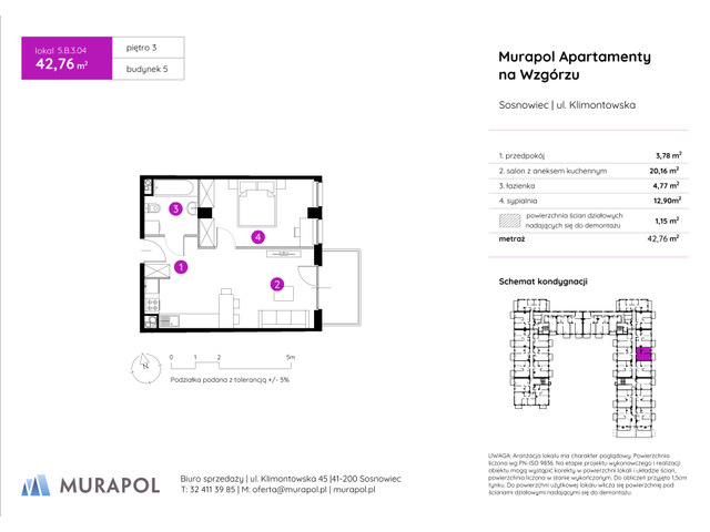 Mieszkanie w inwestycji Murapol Apartamenty Na Wzgórzu, symbol 5.B.3.04 » nportal.pl