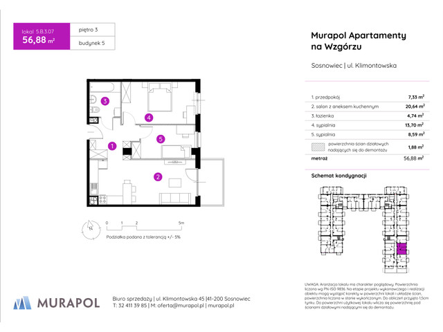 Mieszkanie w inwestycji Murapol Apartamenty Na Wzgórzu, symbol 5.B.3.07 » nportal.pl