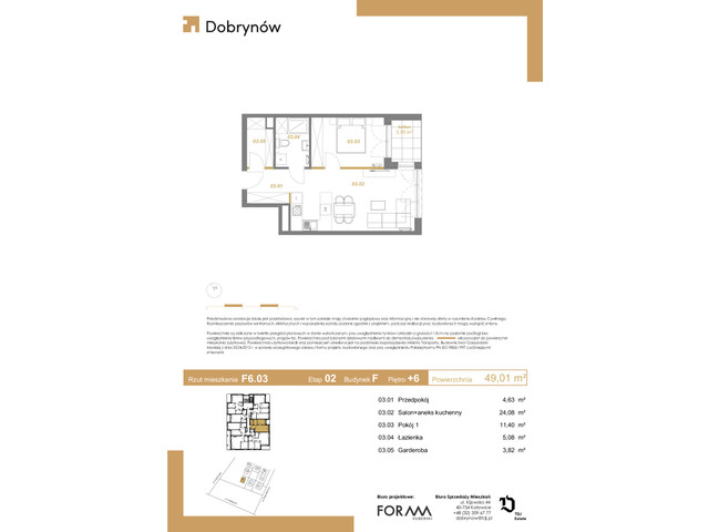 Mieszkanie w inwestycji DOBRYNÓW, symbol F6.03 » nportal.pl