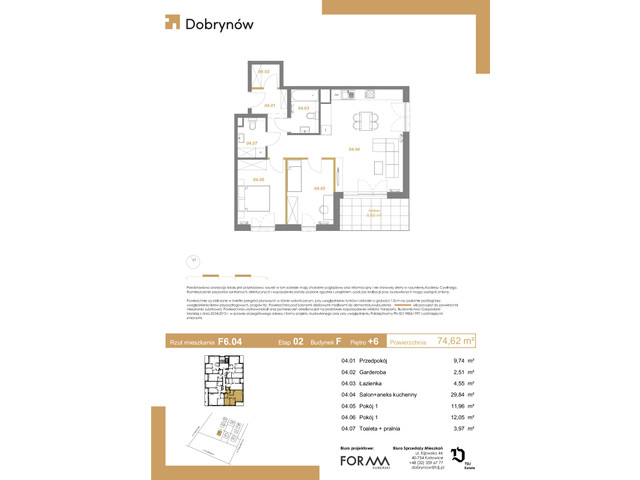 Mieszkanie w inwestycji DOBRYNÓW, symbol F6.04 » nportal.pl