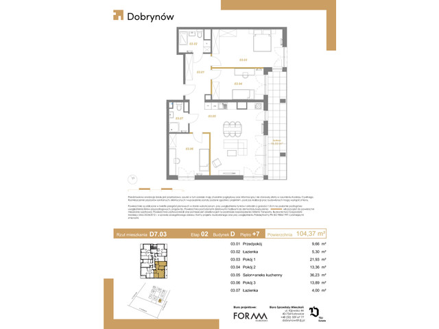 Mieszkanie w inwestycji DOBRYNÓW, symbol D7.03 » nportal.pl