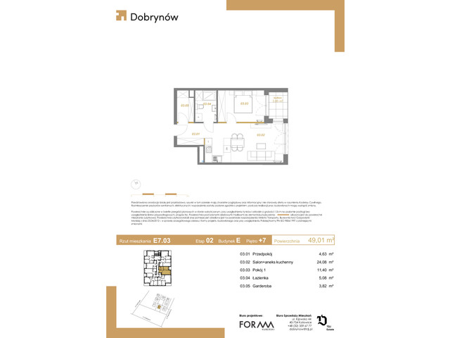 Mieszkanie w inwestycji DOBRYNÓW, symbol E7.03 » nportal.pl