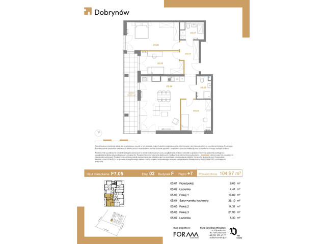 Mieszkanie w inwestycji DOBRYNÓW, symbol F7.05 » nportal.pl