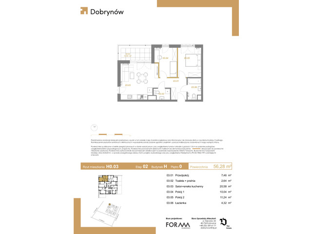 Mieszkanie w inwestycji DOBRYNÓW, symbol H0.03 » nportal.pl