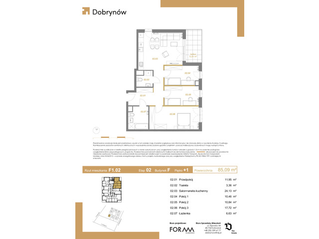 Mieszkanie w inwestycji DOBRYNÓW, symbol F1.02 » nportal.pl