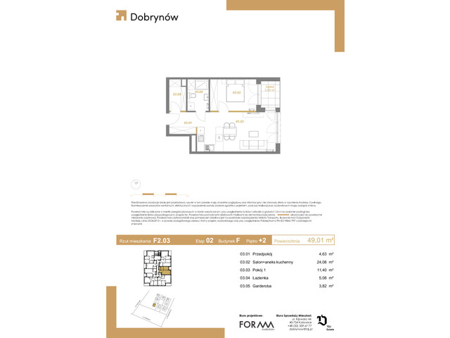 Mieszkanie w inwestycji DOBRYNÓW, symbol F2.03 » nportal.pl