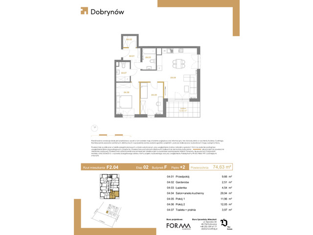 Mieszkanie w inwestycji DOBRYNÓW, symbol F2.04 » nportal.pl
