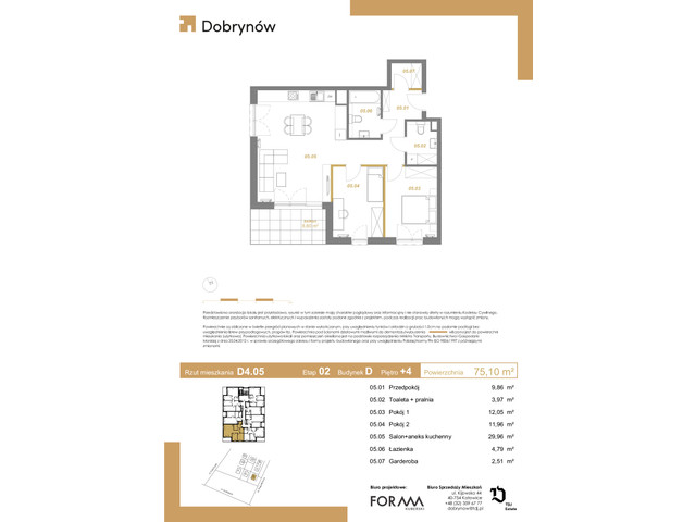 Mieszkanie w inwestycji DOBRYNÓW, symbol D4.05 » nportal.pl