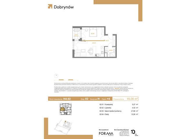 Mieszkanie w inwestycji DOBRYNÓW, symbol H4.02 » nportal.pl