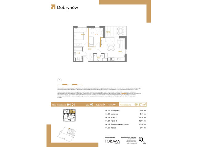 Mieszkanie w inwestycji DOBRYNÓW, symbol H4.04 » nportal.pl