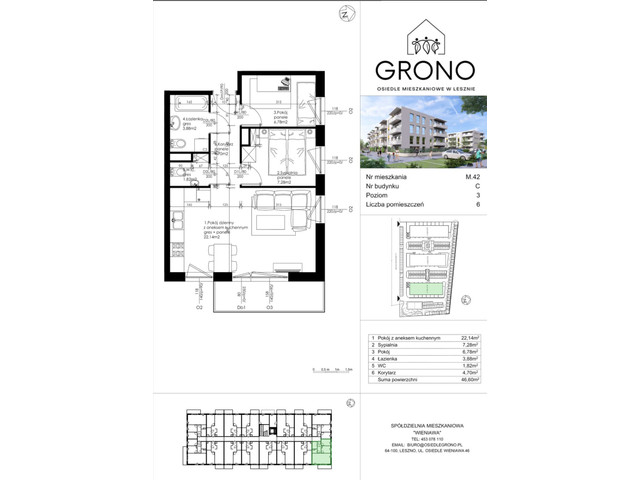 Mieszkanie w inwestycji Osiedle Mieszkaniowe GRONO, symbol W_C_M42 » nportal.pl