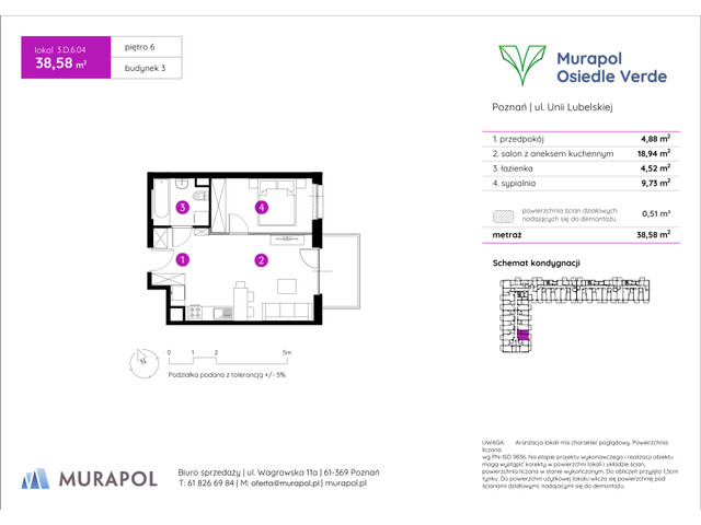 Mieszkanie w inwestycji Murapol Osiedle Verde, symbol 3.D.6.04 » nportal.pl