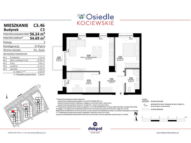 Mieszkanie w inwestycji Osiedle Kociewskie etap III, symbol C3.46 » nportal.pl