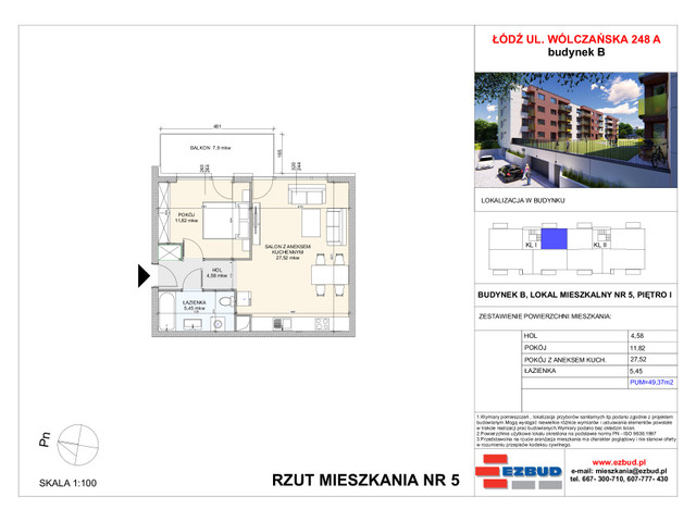 Mieszkanie w inwestycji Wólczańska 248 Budynek B, symbol 5 » nportal.pl