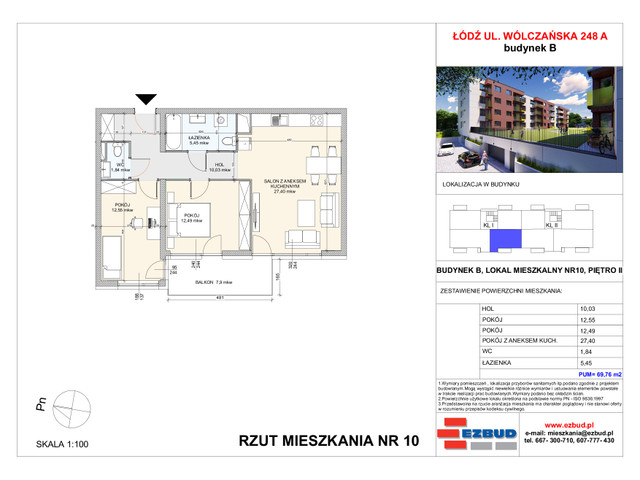 Mieszkanie w inwestycji Wólczańska 248 Budynek B, symbol 10 » nportal.pl