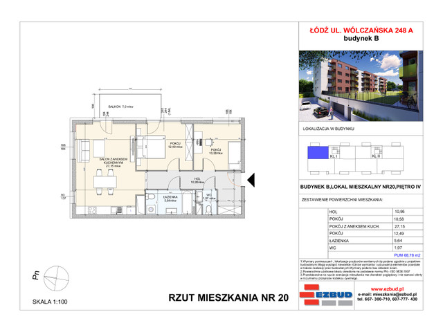 Mieszkanie w inwestycji Wólczańska 248 Budynek B, symbol 20 » nportal.pl