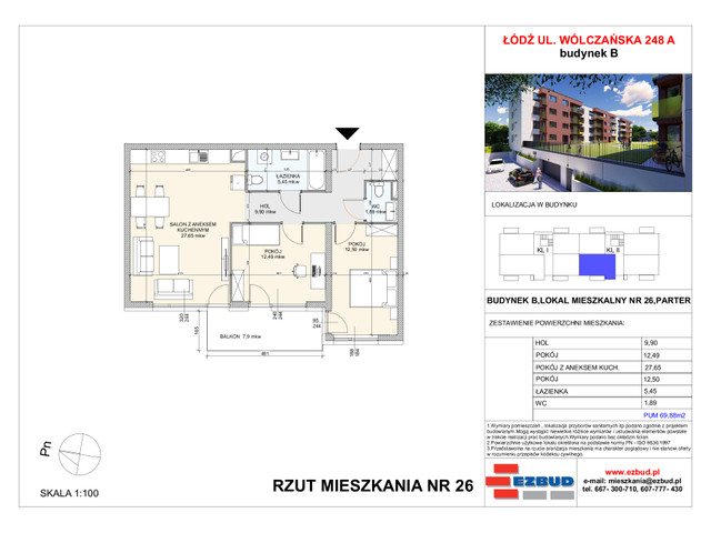 Mieszkanie w inwestycji Wólczańska 248 Budynek B, symbol 26 » nportal.pl