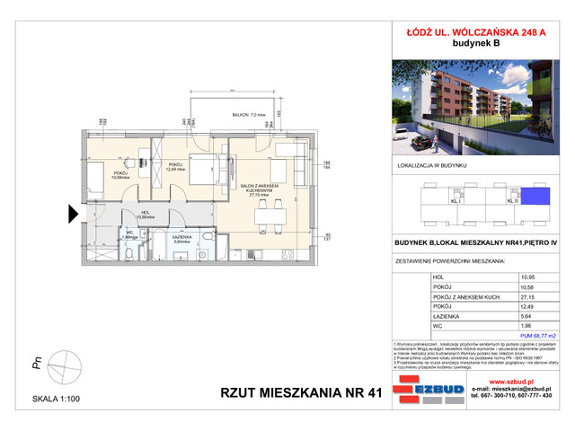 Mieszkanie w inwestycji Wólczańska 248 Budynek B, symbol 41 » nportal.pl
