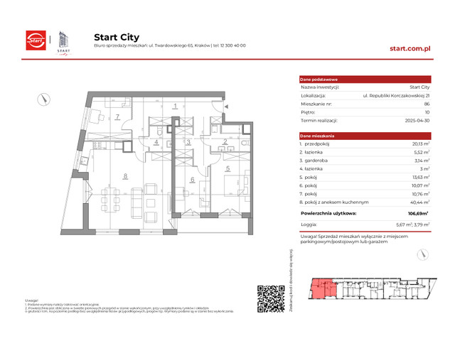 Mieszkanie w inwestycji Start City Etap IV, symbol 21/86 » nportal.pl