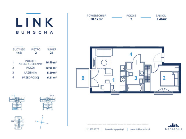 Mieszkanie w inwestycji LINK BUNSCHA, symbol 14b_24 » nportal.pl