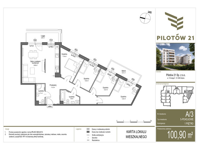 Mieszkanie w inwestycji PILOTÓW 21, symbol A/3 » nportal.pl