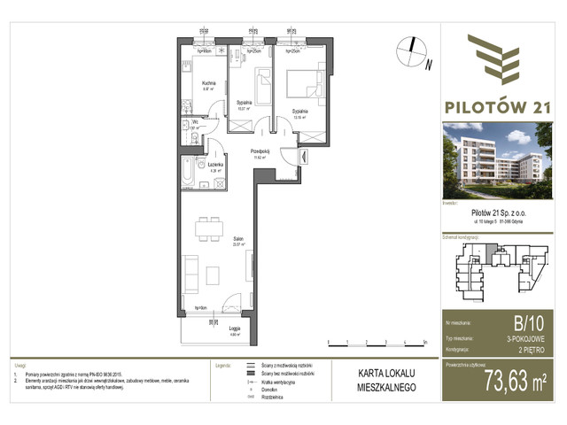 Mieszkanie w inwestycji PILOTÓW 21, symbol B/10 » nportal.pl