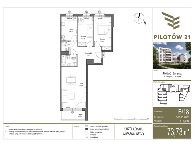 Mieszkanie w inwestycji PILOTÓW 21, symbol B/18 » nportal.pl