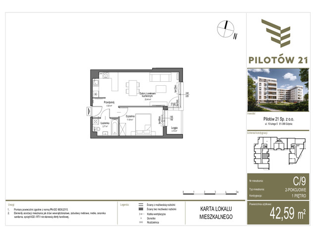 Mieszkanie w inwestycji PILOTÓW 21, symbol C/9 » nportal.pl