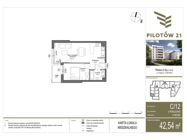 Mieszkanie w inwestycji PILOTÓW 21, symbol C/12 » nportal.pl