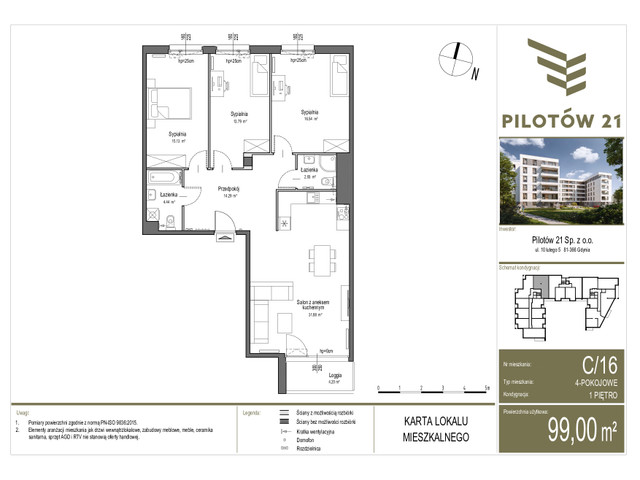 Mieszkanie w inwestycji PILOTÓW 21, symbol C/16 » nportal.pl