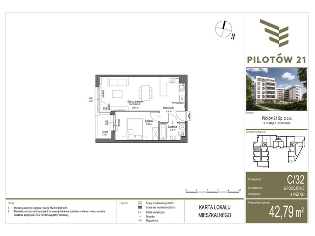 Mieszkanie w inwestycji PILOTÓW 21, symbol C/32 » nportal.pl